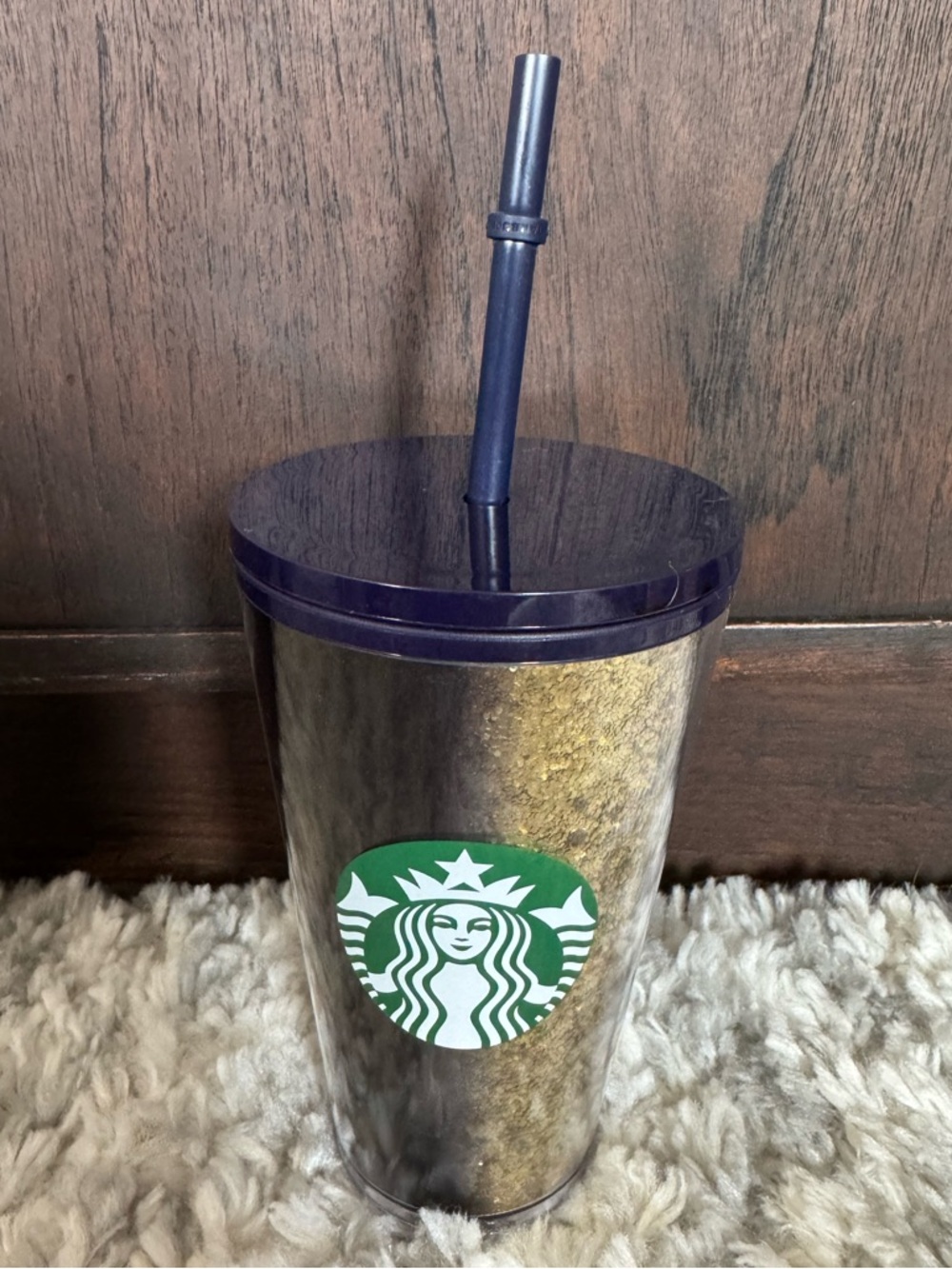 Starbucks Holiday Black and Gold Glitter Tumbler 16oz Grande